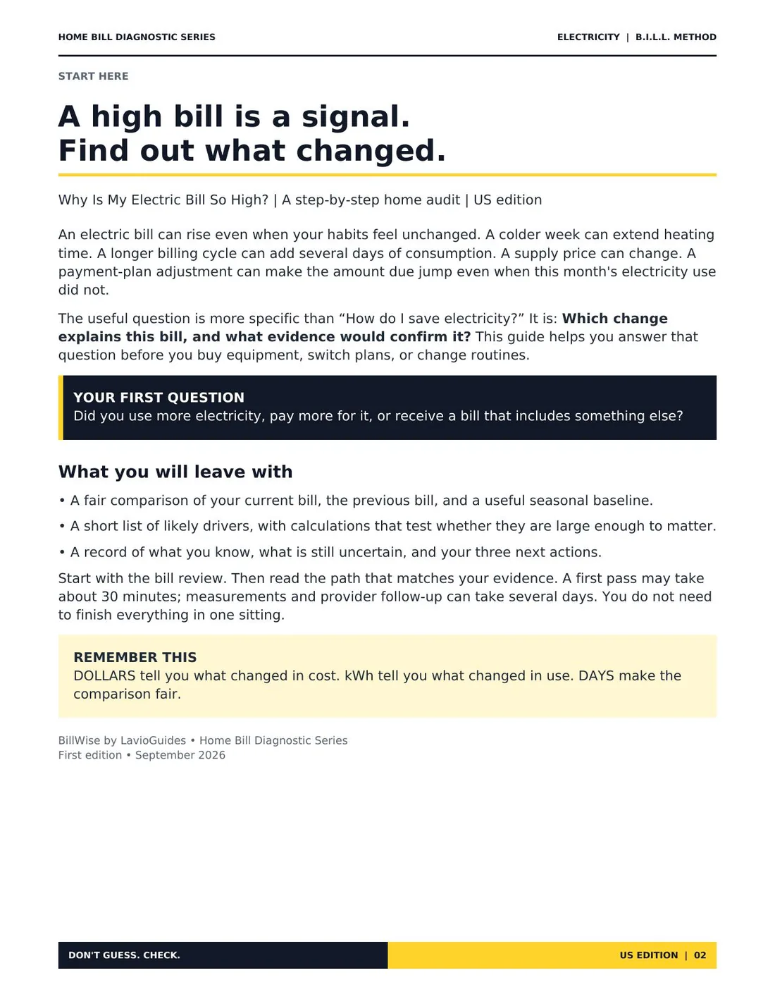 Start Here page from the Electric Diagnostic Guide